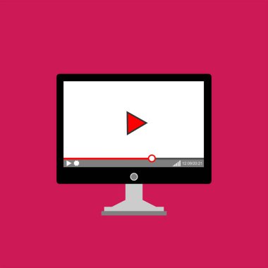 Web ve mobil uygulamalar, vektör çizim için video oynatıcı arabirimi şablonu
