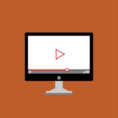 Web ve mobil uygulamalar, vektör çizim için video oynatıcı arabirimi şablonu