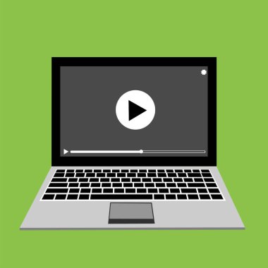 Web ve mobil uygulamalar, vektör çizim için video oynatıcı arabirimi şablonu