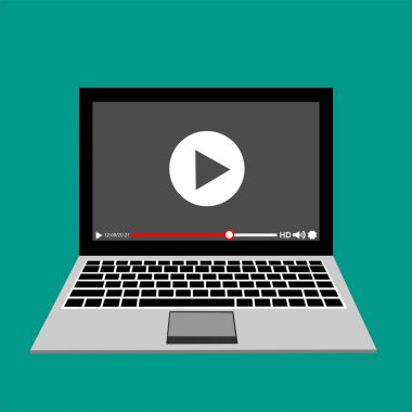 Web ve mobil uygulamalar, vektör çizim için video oynatıcı arabirimi şablonu