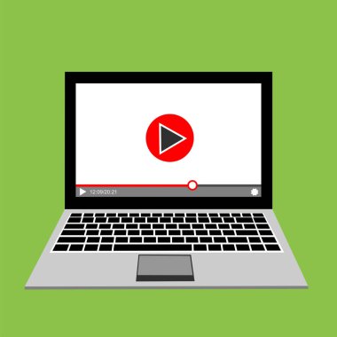 Web ve mobil uygulamalar, vektör çizim için video oynatıcı arabirimi şablonu