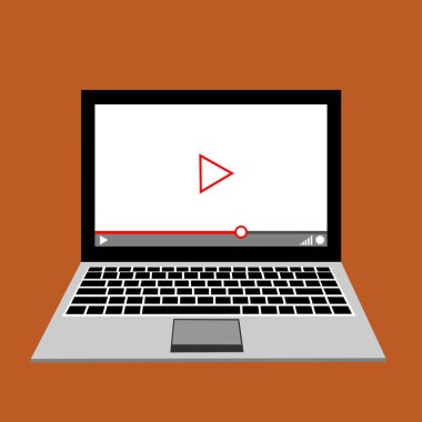 Web ve mobil uygulamalar, vektör çizim için video oynatıcı arabirimi şablonu