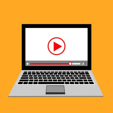 Web ve mobil uygulamalar, vektör çizim için video oynatıcı arabirimi şablonu