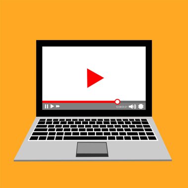 Web ve mobil uygulamalar, vektör çizim için video oynatıcı arabirimi şablonu