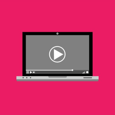 Web ve mobil uygulamalar, vektör çizim için video oynatıcı arabirimi şablonu