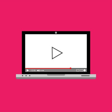 Web ve mobil uygulamalar, vektör çizim için video oynatıcı arabirimi şablonu