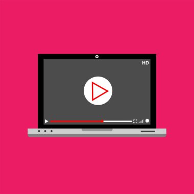 Web ve mobil uygulamalar, vektör çizim için video oynatıcı arabirimi şablonu