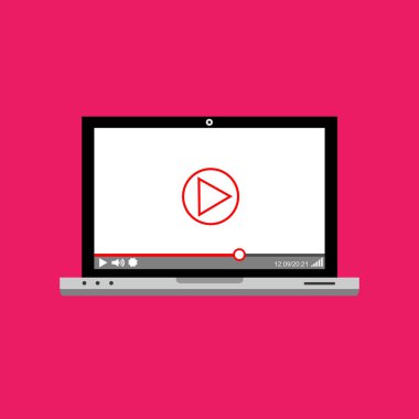Web ve mobil uygulamalar, vektör çizim için video oynatıcı arabirimi şablonu