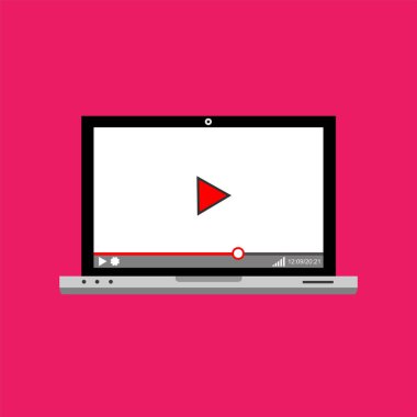 Web ve mobil uygulamalar, vektör çizim için video oynatıcı arabirimi şablonu