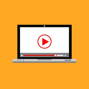 Web ve mobil uygulamalar, vektör çizim için video oynatıcı arabirimi şablonu