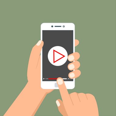 Web ve mobil uygulamalar, vektör çizim için video oynatıcı arabirimi şablonu