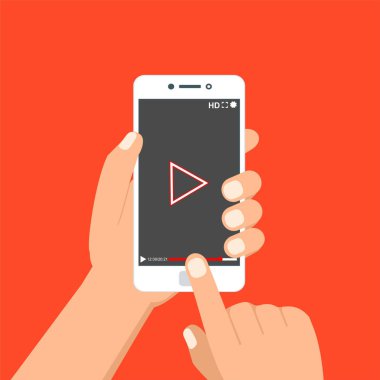 Web ve mobil uygulamalar, vektör çizim için video oynatıcı arabirimi şablonu