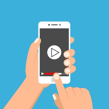 Web ve mobil uygulamalar, vektör çizim için video oynatıcı arabirimi şablonu