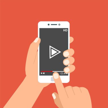 Web ve mobil uygulamalar, vektör çizim için video oynatıcı arabirimi şablonu