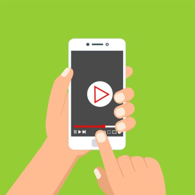 Web ve mobil uygulamalar, vektör çizim için video oynatıcı arabirimi şablonu
