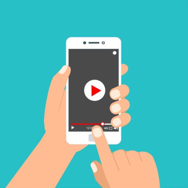 Web ve mobil uygulamalar, vektör çizim için video oynatıcı arabirimi şablonu