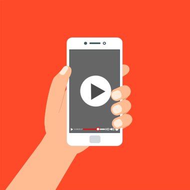 Web ve mobil uygulamalar, vektör çizim için video oynatıcı arabirimi şablonu