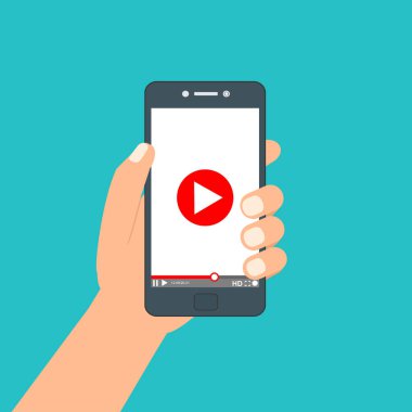 Web ve mobil uygulamalar, vektör çizim için video oynatıcı arabirimi şablonu
