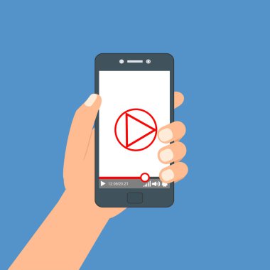 Web ve mobil uygulamalar, vektör çizim için video oynatıcı arabirimi şablonu