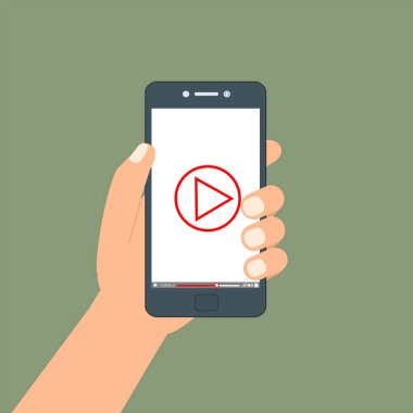 Web ve mobil uygulamalar, vektör çizim için video oynatıcı arabirimi şablonu