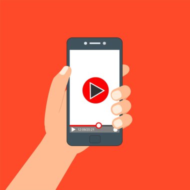 Web ve mobil uygulamalar, vektör çizim için video oynatıcı arabirimi şablonu