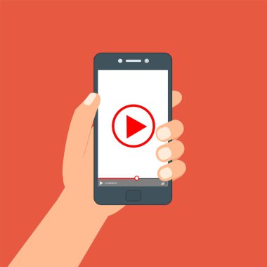 Web ve mobil uygulamalar, vektör çizim için video oynatıcı arabirimi şablonu