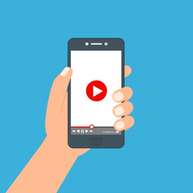 Web ve mobil uygulamalar, vektör çizim için video oynatıcı arabirimi şablonu