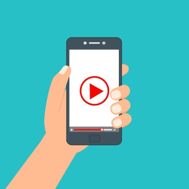 Web ve mobil uygulamalar, vektör çizim için video oynatıcı arabirimi şablonu