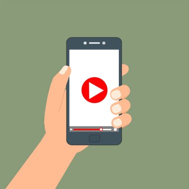 Web ve mobil uygulamalar, vektör çizim için video oynatıcı arabirimi şablonu
