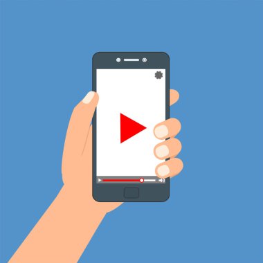 Web ve mobil uygulamalar, vektör çizim için video oynatıcı arabirimi şablonu