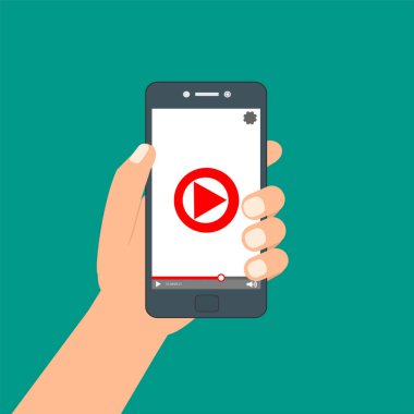 Web ve mobil uygulamalar, vektör çizim için video oynatıcı arabirimi şablonu