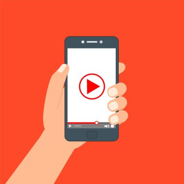Web ve mobil uygulamalar, vektör çizim için video oynatıcı arabirimi şablonu