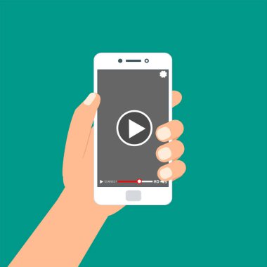 Web ve mobil uygulamalar, vektör çizim için video oynatıcı arabirimi şablonu