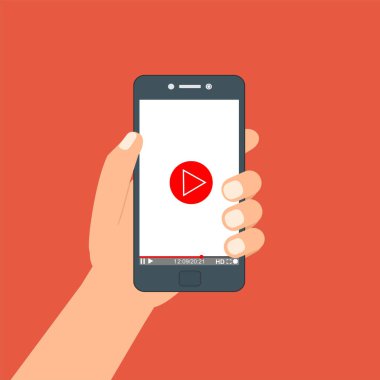 Web ve mobil uygulamalar, vektör çizim için video oynatıcı arabirimi şablonu