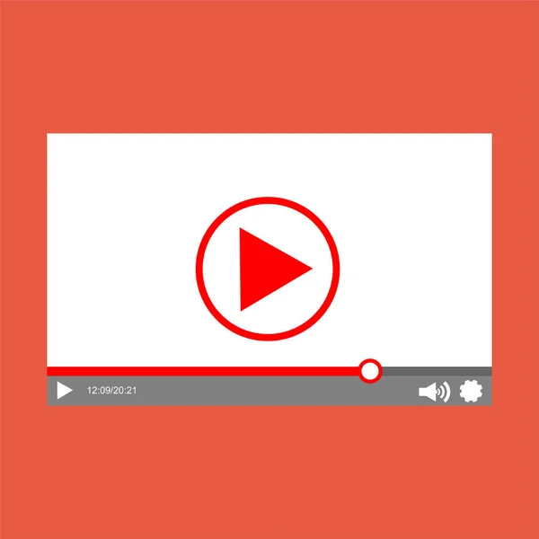 Modern video oynatıcı web ve mobil uygulamaları düz stil tasarım şablonu. Vektör çizim
