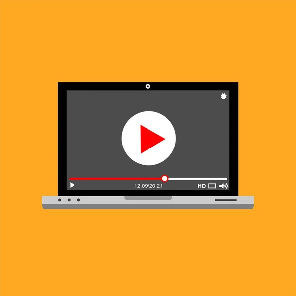 Șablon Interfață Video Player Pentru Aplicații Web Mobile Ilustrație Vectorială — Vector de stoc