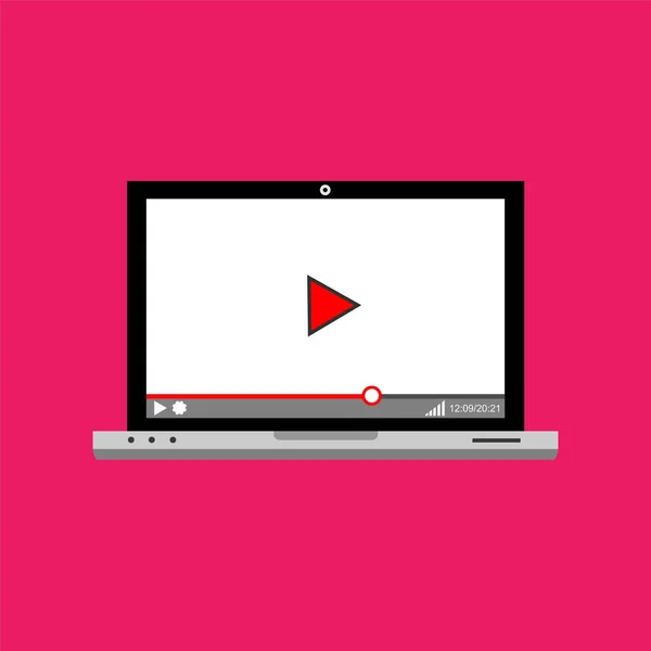 Video Player Interface Template Web Mobile Apps Vector Illustration — Stock Vector