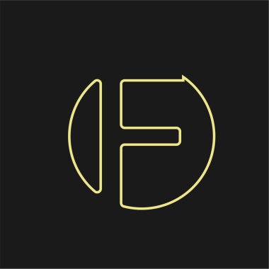 Harf yazı tipi logosu tasarımı konsepti. Web afişi, iş sunumu, reklam materyali için vektör illüstrasyonu.