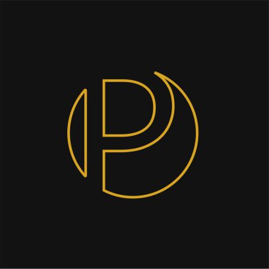 Harf yazı tipi logosu tasarımı konsepti. Web afişi, iş sunumu, reklam materyali için vektör illüstrasyonu.