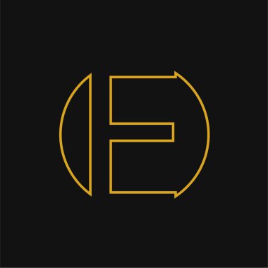 Harf yazı tipi logosu tasarımı konsepti. Web afişi, iş sunumu, reklam materyali için vektör illüstrasyonu.