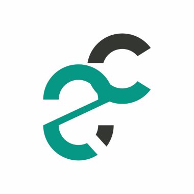 Harf yazı tipi logosu tasarımı. Simge sonsuzluk kavramını yuvarladı. Web afişi, iş sunumu, reklam materyali için vektör illüstrasyonu.