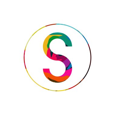 Harf yazı tipi logosu düşük polyester tarzı. Web afişi, iş sunumu, reklam materyali için vektör illüstrasyonu.