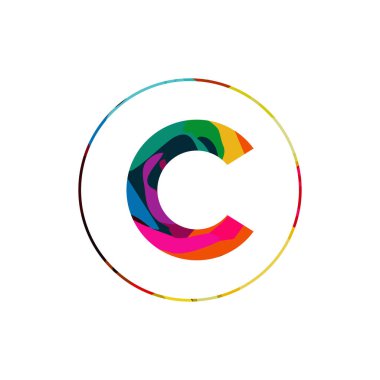 Harf yazı tipi logosu düşük polyester tarzı. Web afişi, iş sunumu, reklam materyali için vektör illüstrasyonu.