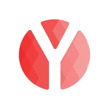 Harf yazı tipi logosu düşük polyester tarzı. Web afişi, iş sunumu, reklam materyali için vektör illüstrasyonu.