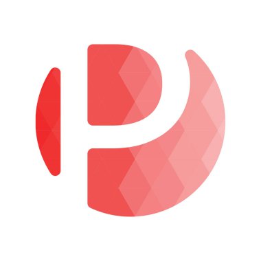 Harf yazı tipi logosu düşük polyester tarzı. Web afişi, iş sunumu, reklam materyali için vektör illüstrasyonu.