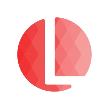 Harf yazı tipi logosu düşük polyester tarzı. Web afişi, iş sunumu, reklam materyali için vektör illüstrasyonu.