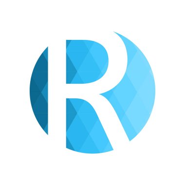 Harf yazı tipi logosu düşük polyester tarzı. Web afişi, iş sunumu, reklam materyali için vektör illüstrasyonu.