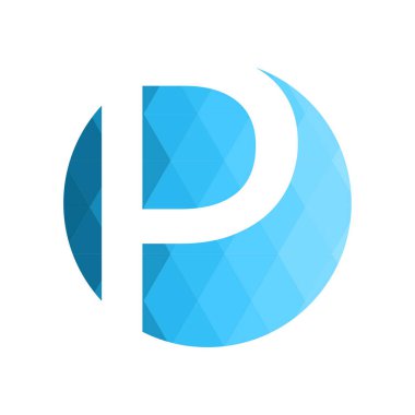 Harf yazı tipi logosu düşük polyester tarzı. Web afişi, iş sunumu, reklam materyali için vektör illüstrasyonu.