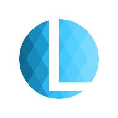 Harf yazı tipi logosu düşük polyester tarzı. Web afişi, iş sunumu, reklam materyali için vektör illüstrasyonu.