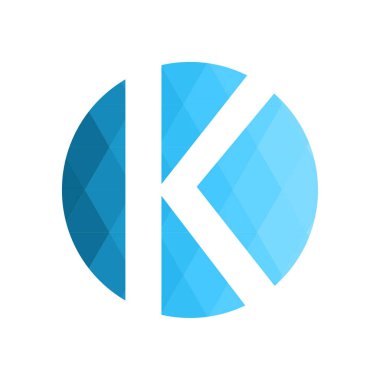 Harf yazı tipi logosu düşük polyester tarzı. Web afişi, iş sunumu, reklam materyali için vektör illüstrasyonu.